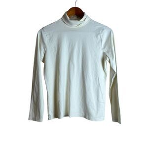 L.L. Bean ivory 100% supima cotton turtle neck shirt